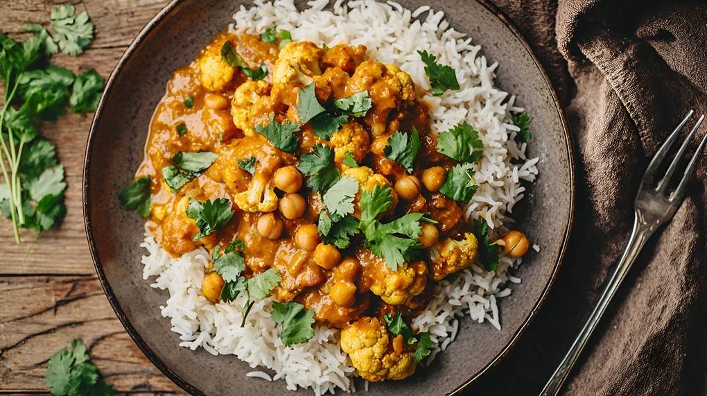 Blumenkohl-Kichererbsen-Curry aus dem Backofen