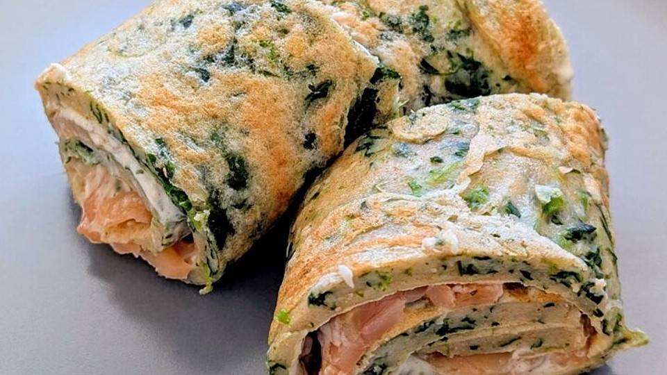 Lachs-Spinat-Pfannkuchen